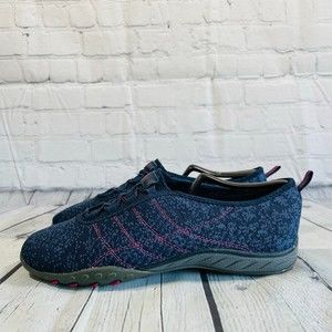 Skechers Breathe Easy Memory Foam Women's Size 8 Shoes Navy Slip On Sneaker